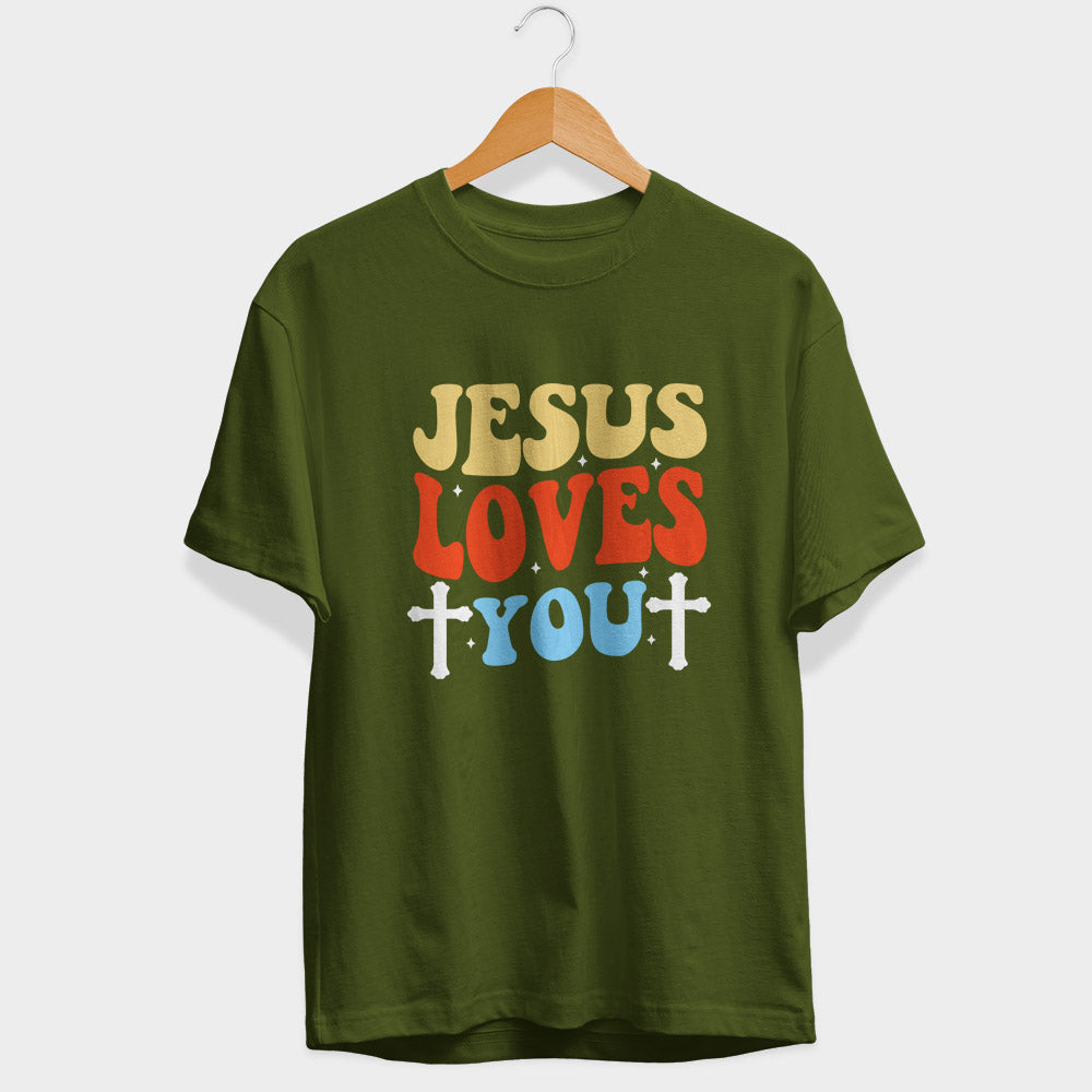 Jesus Loves You Half Sleeve T-Shirt