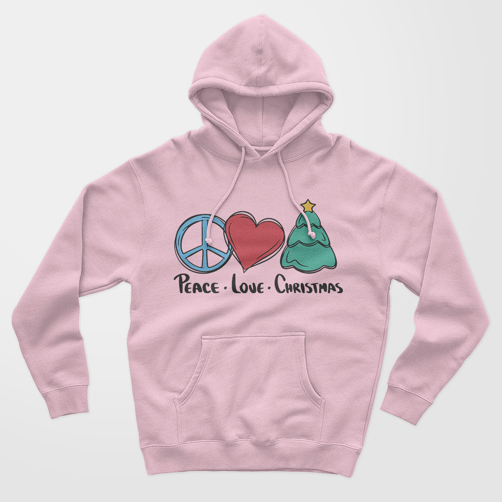 Peace Love Christmas Unisex Hoodie