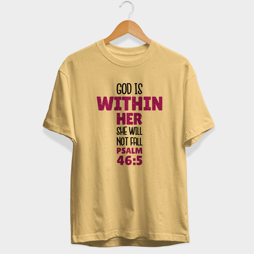 God Is Within Her Half Sleeve T-Shirt