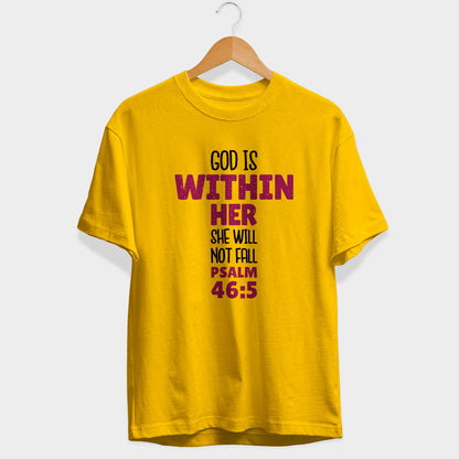 God Is Within Her Half Sleeve T-Shirt
