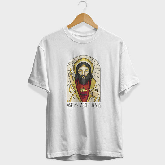 Ask Me About Jesus Half Sleeve T-Shirt