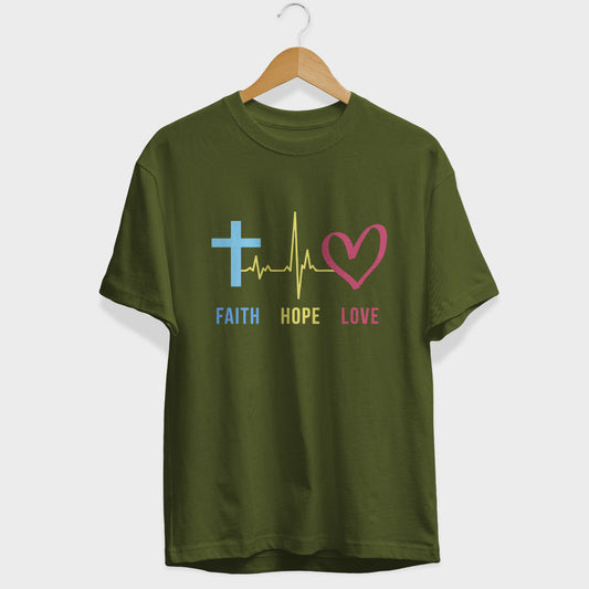 Faith Hope Love Half Sleeve T-Shirt