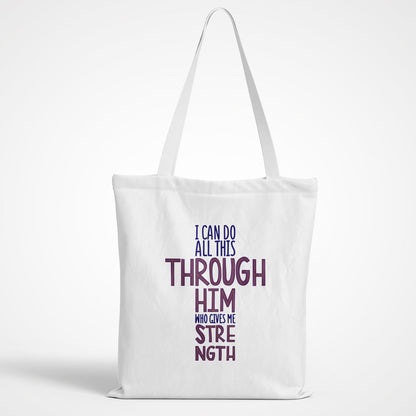 Gives Me Strength Tote Bag