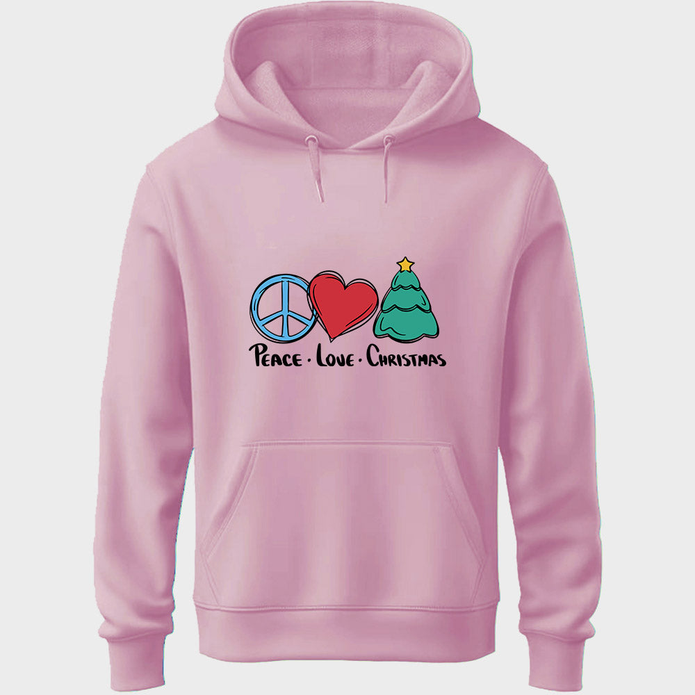 Peace Love Christmas Unisex Hoodie