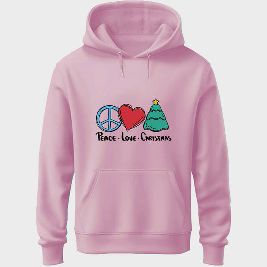Peace Love Christmas Unisex Hoodie