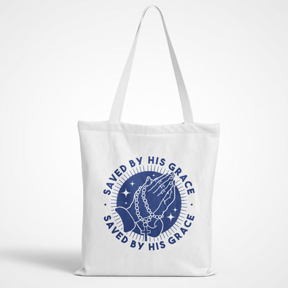 Saved By His Grace Tote Bag